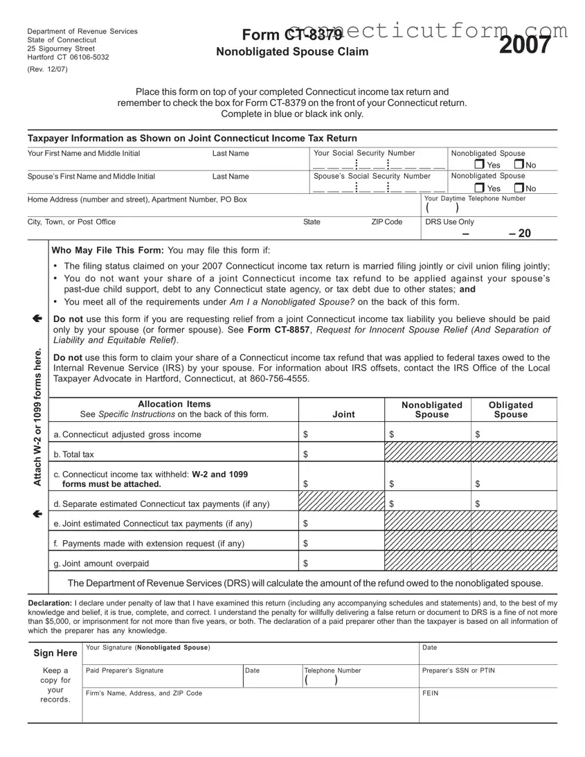 Free Connecticut 8379 Form