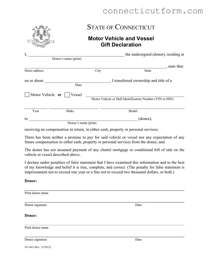 Free Connecticut Au 463 Form