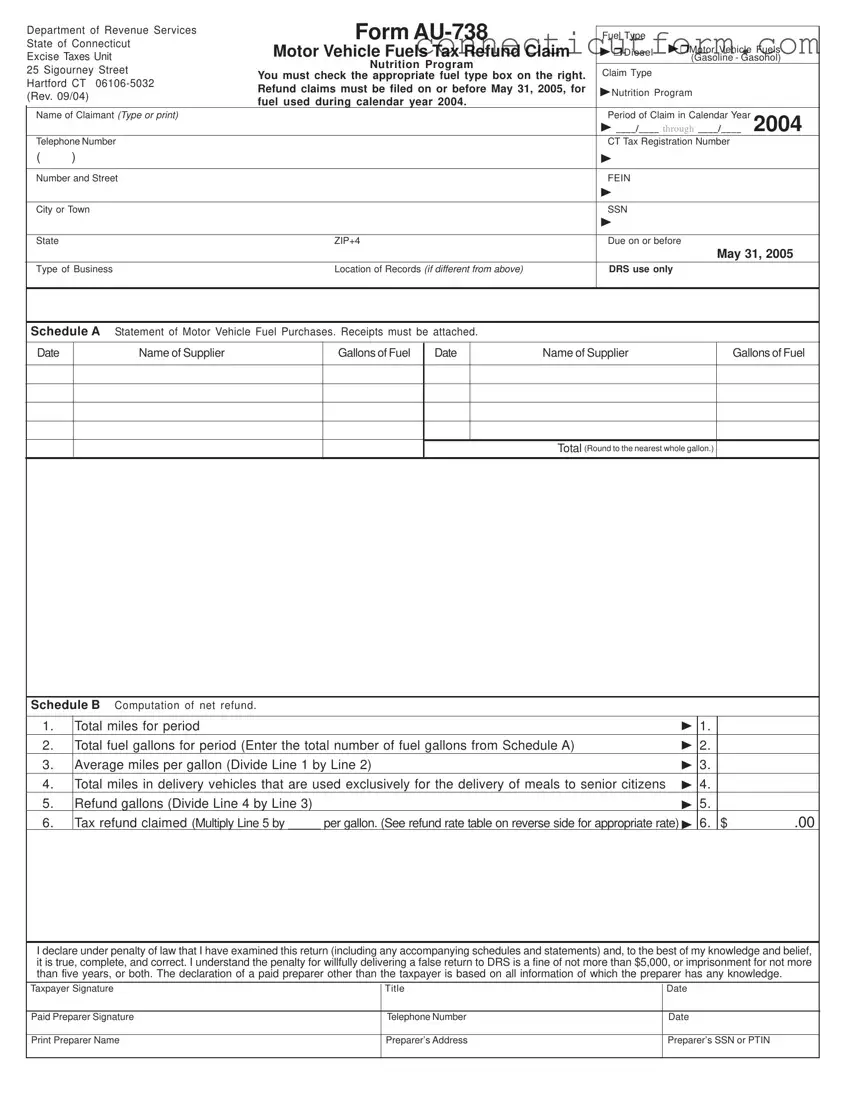 Free Connecticut Au 738 Form