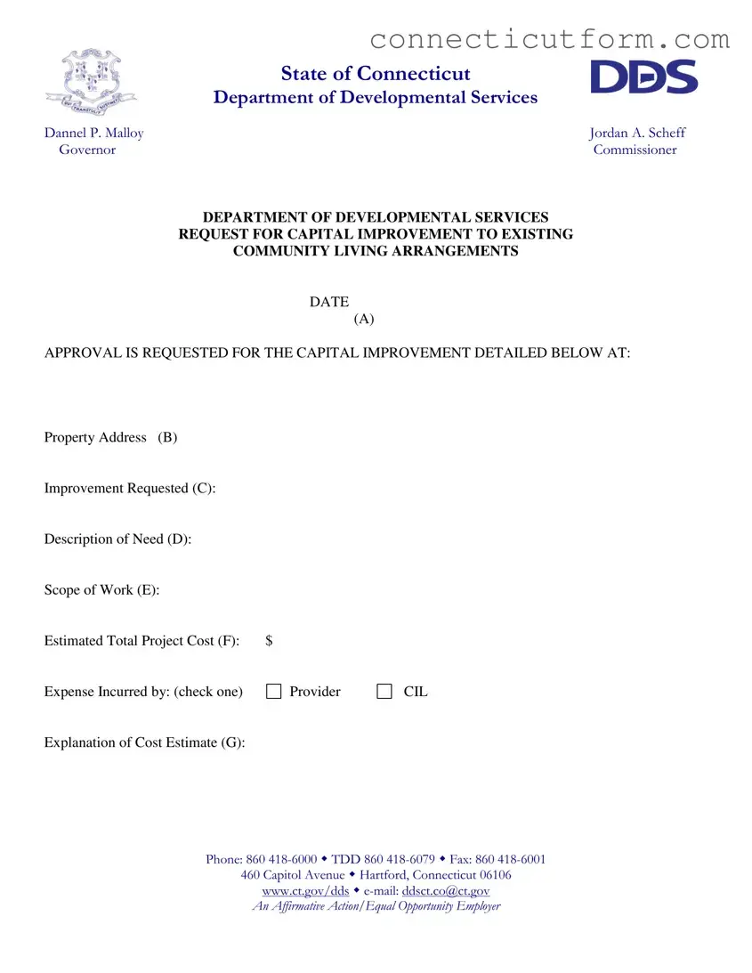 Free Connecticut Capital Improvement Form