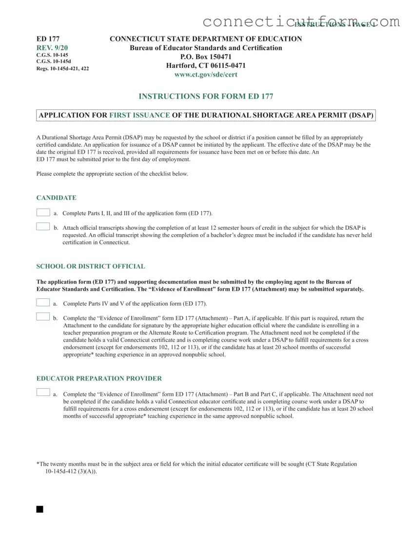 Free Connecticut Ed 177 Form