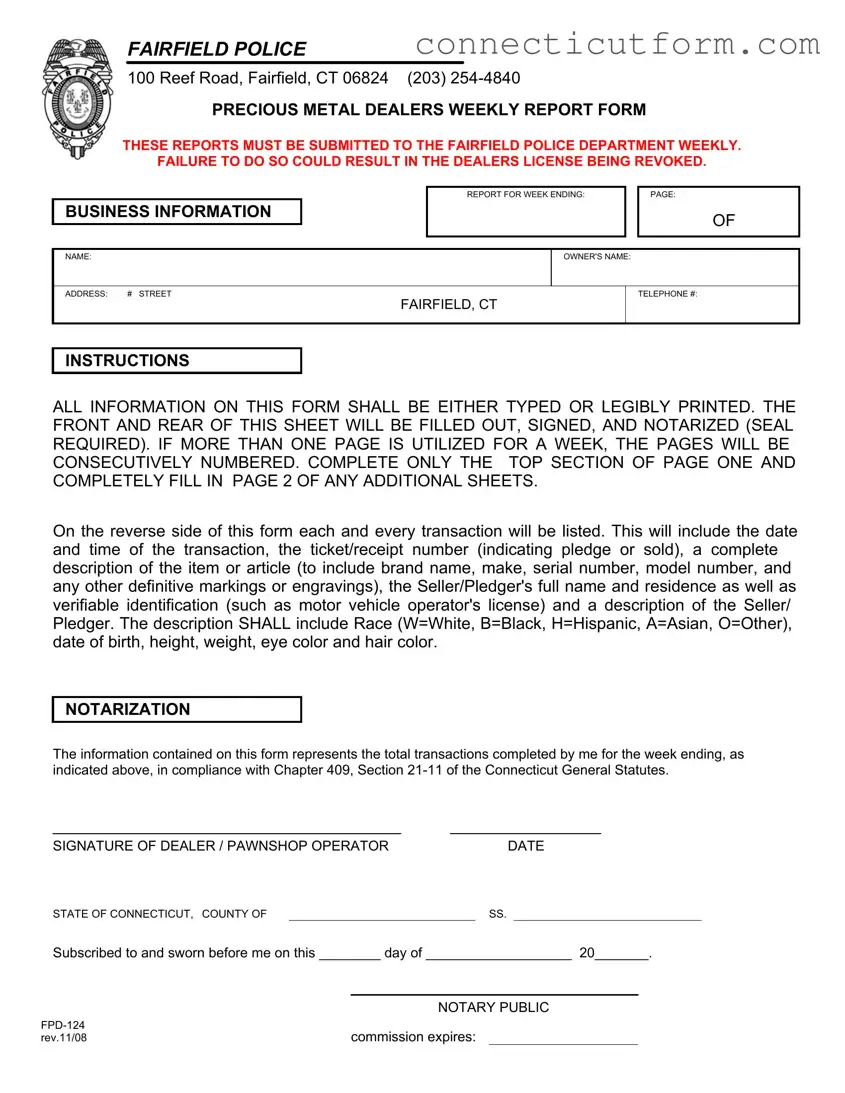 Free Connecticut Fpd 124 Form