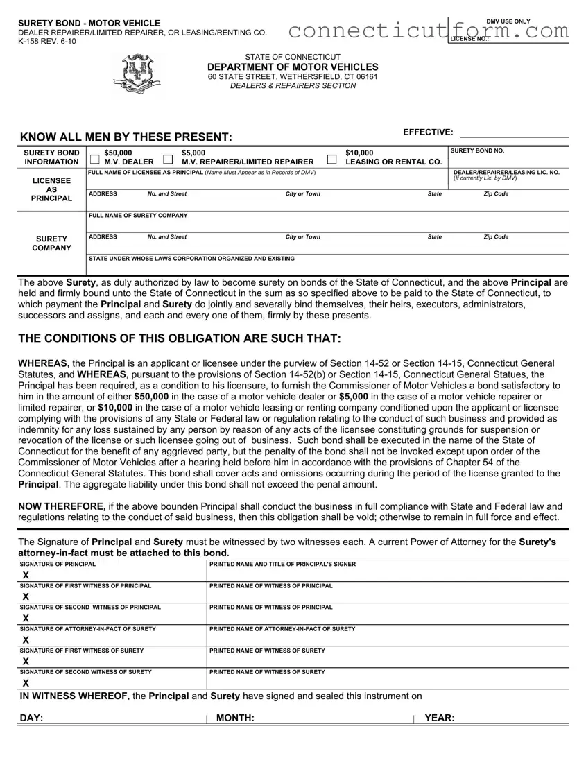 Free Connecticut K 158 Form