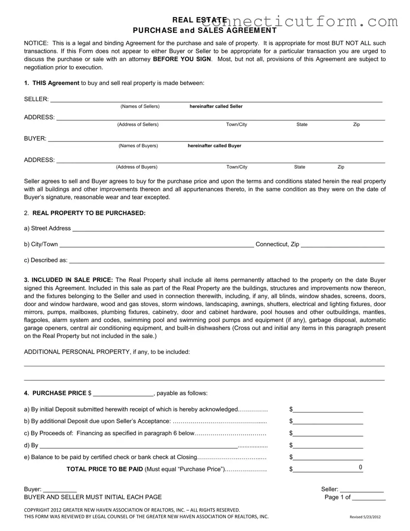 Free Connecticut Real Estate Form