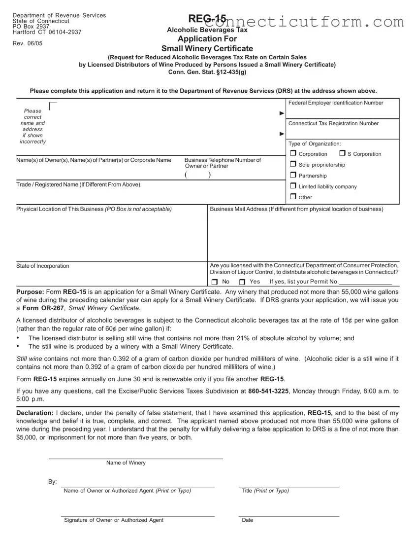 Free Connecticut Reg 15 Form