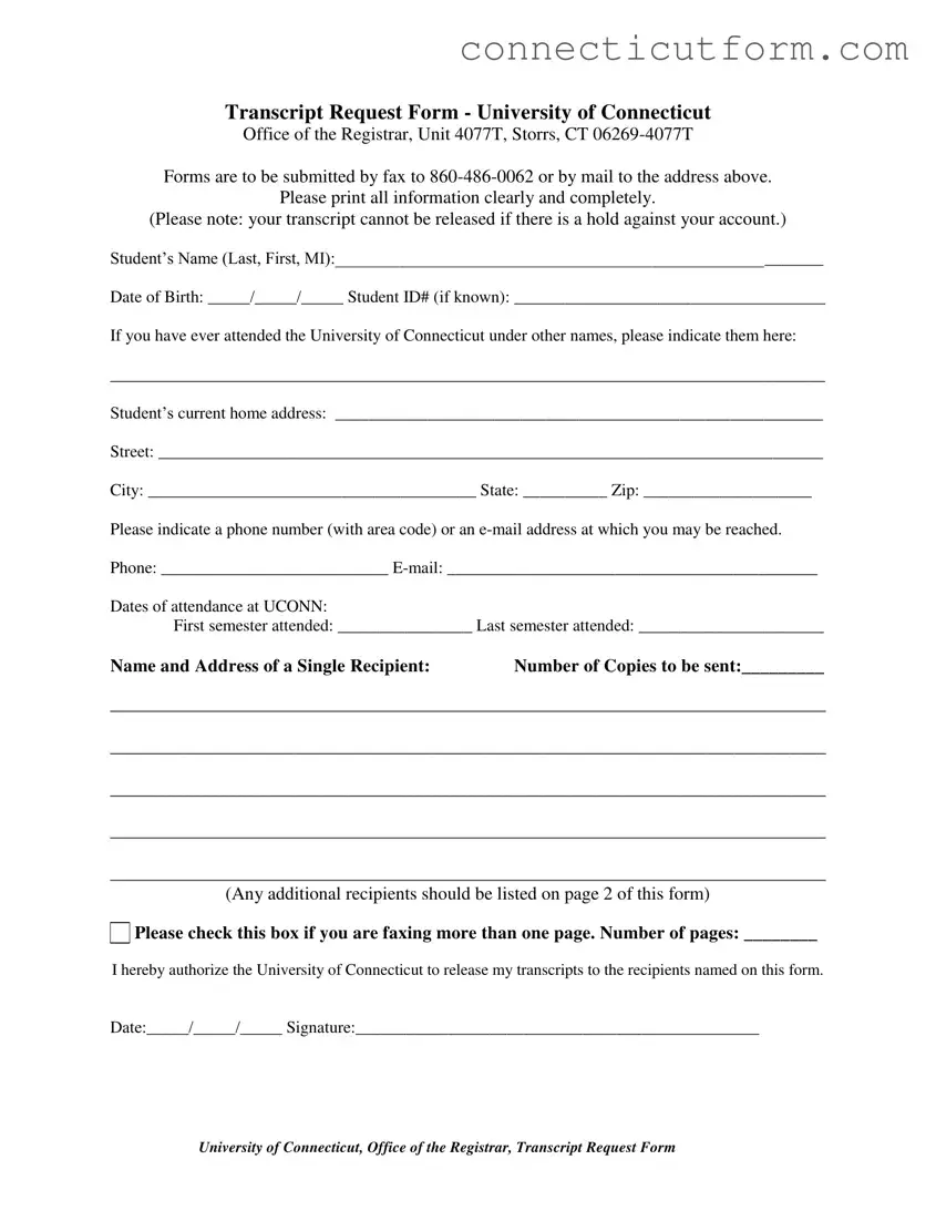 Free Connecticut Transcript Request Form