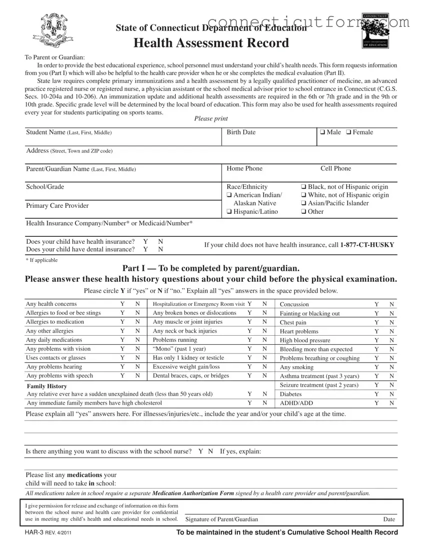 Free Har 3 Connecticut Form