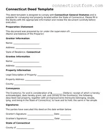 Free  Deed Template for Connecticut