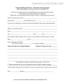 Free Connecticut Transcript Request Form